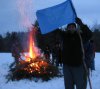 Muhammed Prepared his UN Flag for Burning